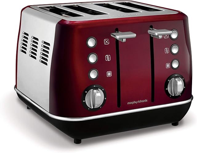 Morphy Richards Evoke 4 Slice Toaster 240108 Red Four Slice Toaster Red Toaster