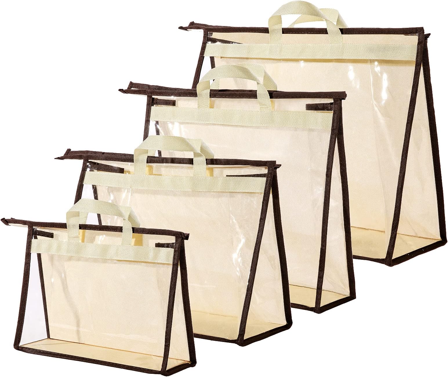 CINPIUKCINPIUK 4 Pack Handbag Dust Bags Clear Purse Storage Organizer for Closet, Zipper Hanging Storage Bag for Handbags