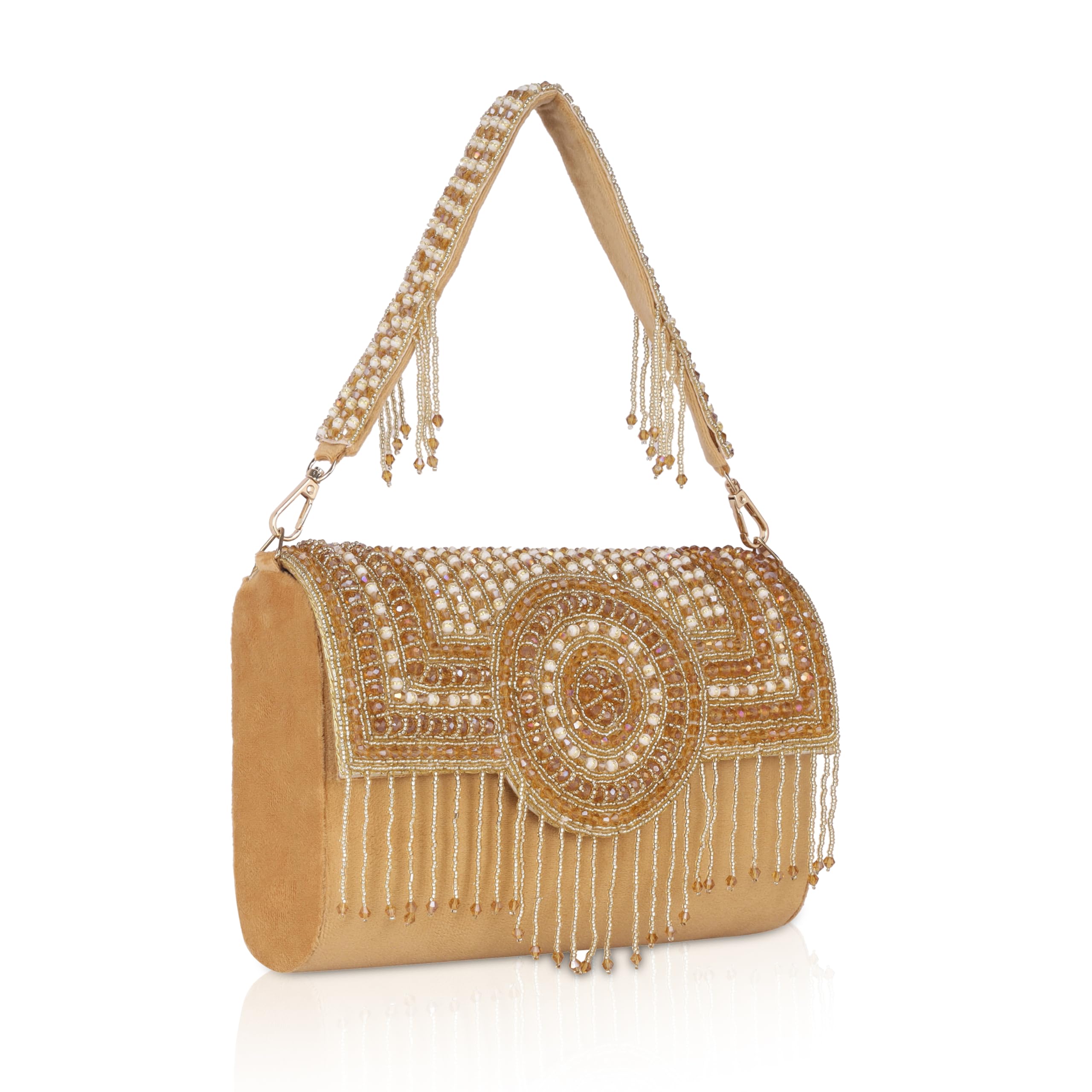 Nicoberry women,s Party clutche weding purs dulhan bag (gold) (B0CQWJ2VRM) Amazon Price History, Amazon Price Tracker