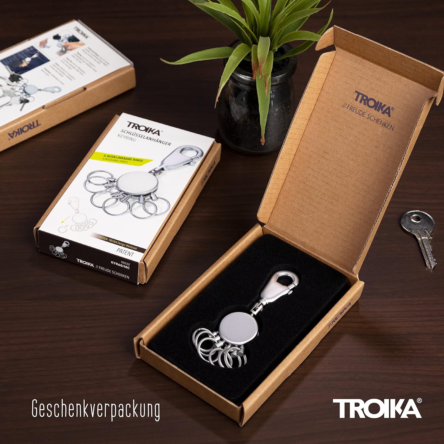 TROIKA PATENT Keyring Double Pack, Metal Brass, Jamaica Ubuy
