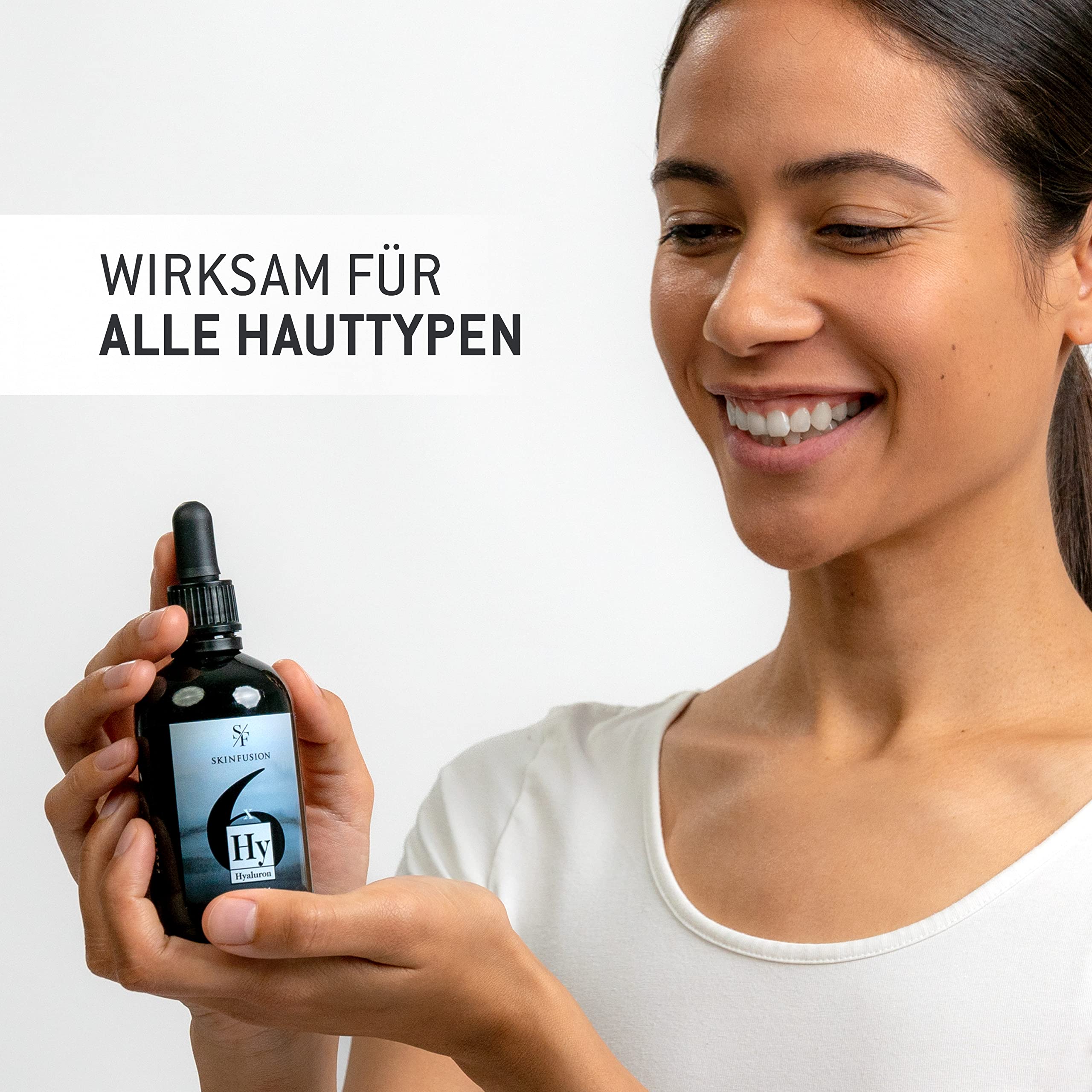 6-Fach Bio Hyaluron Serum hochdosiert 100 ml – veganer Multi-Hyaluronsäure-Komplex mit Booster-Wirkstoffen wie Bio-Glucomannan, Aloe, Urea -cleane Feuchtigkeitspflege, Leistungssieger