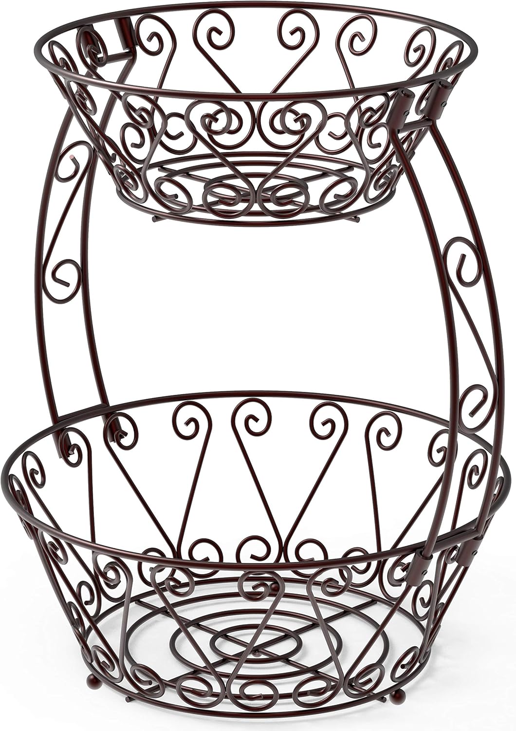 SimpleHouseware Fruit Basket Bowl with Banana Tree Hanger, Bronze: Kitchen & Dining