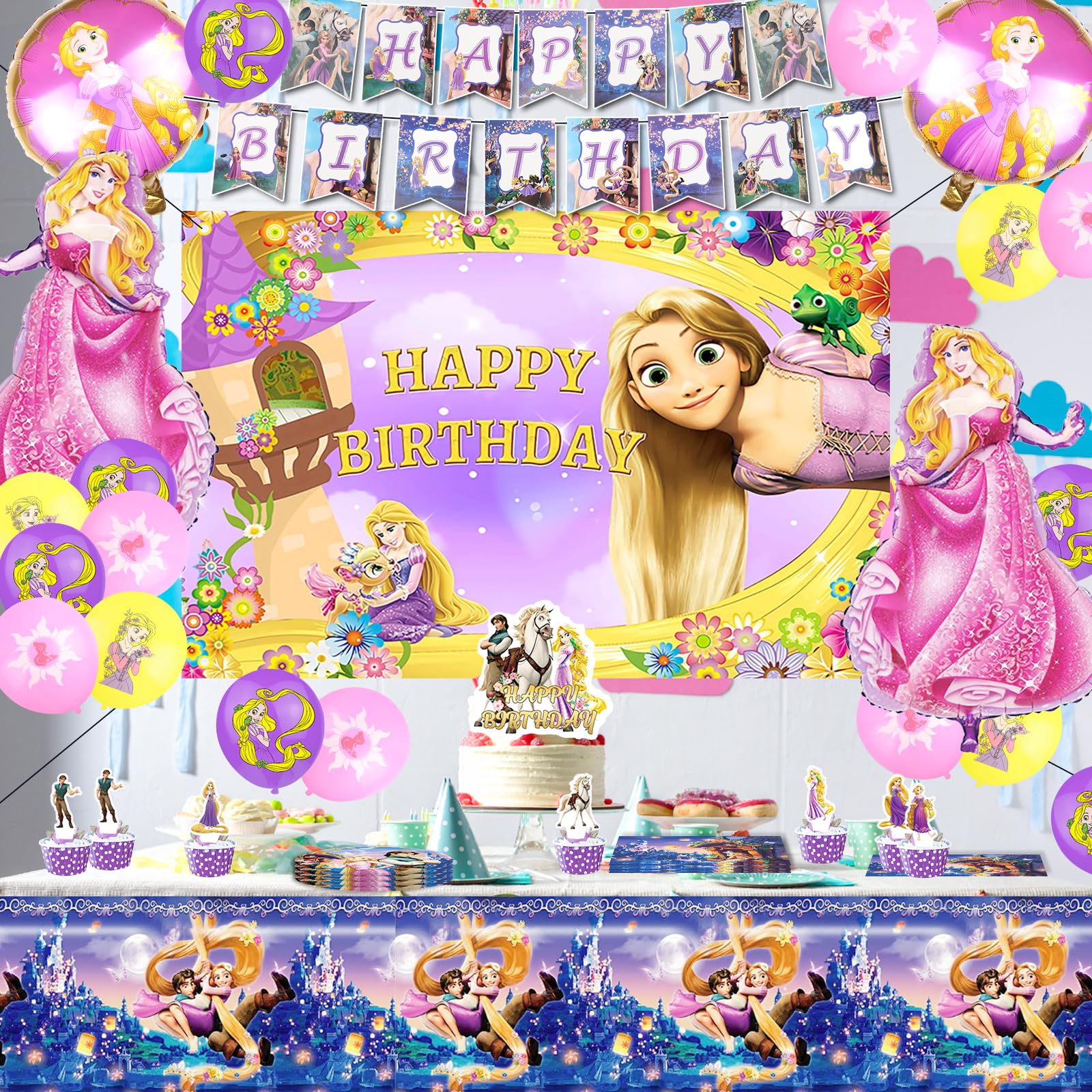Cialda in Ostia Rapunzel Serie Animata per Decorazione di Torte per Compleanni e per Feste a Tema