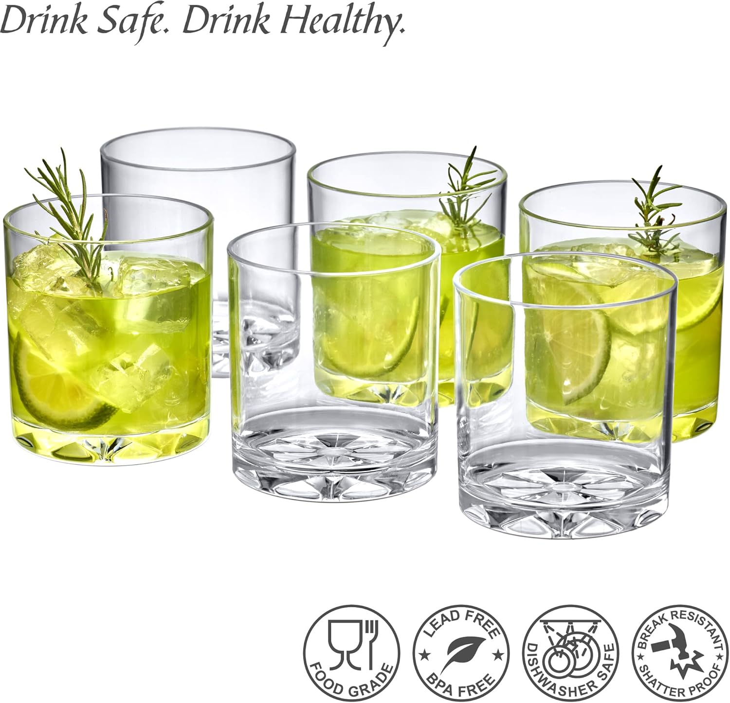 Amazing Abby - Liberty - 12-Ounce Plastic Tumblers (Set of 6), Plastic Drinking Glasses, Reusable Plastic Cups, BPA-Free, Shatter-Proof, Dishwasher-Safe (Made of Plastic, NOT Glass) - Image 4