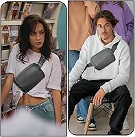 Vista 25 de Riñonera, bolsa para cinturón, correa ajustable ajustable de 40 pulgadas, para mujeres y hombres Beige