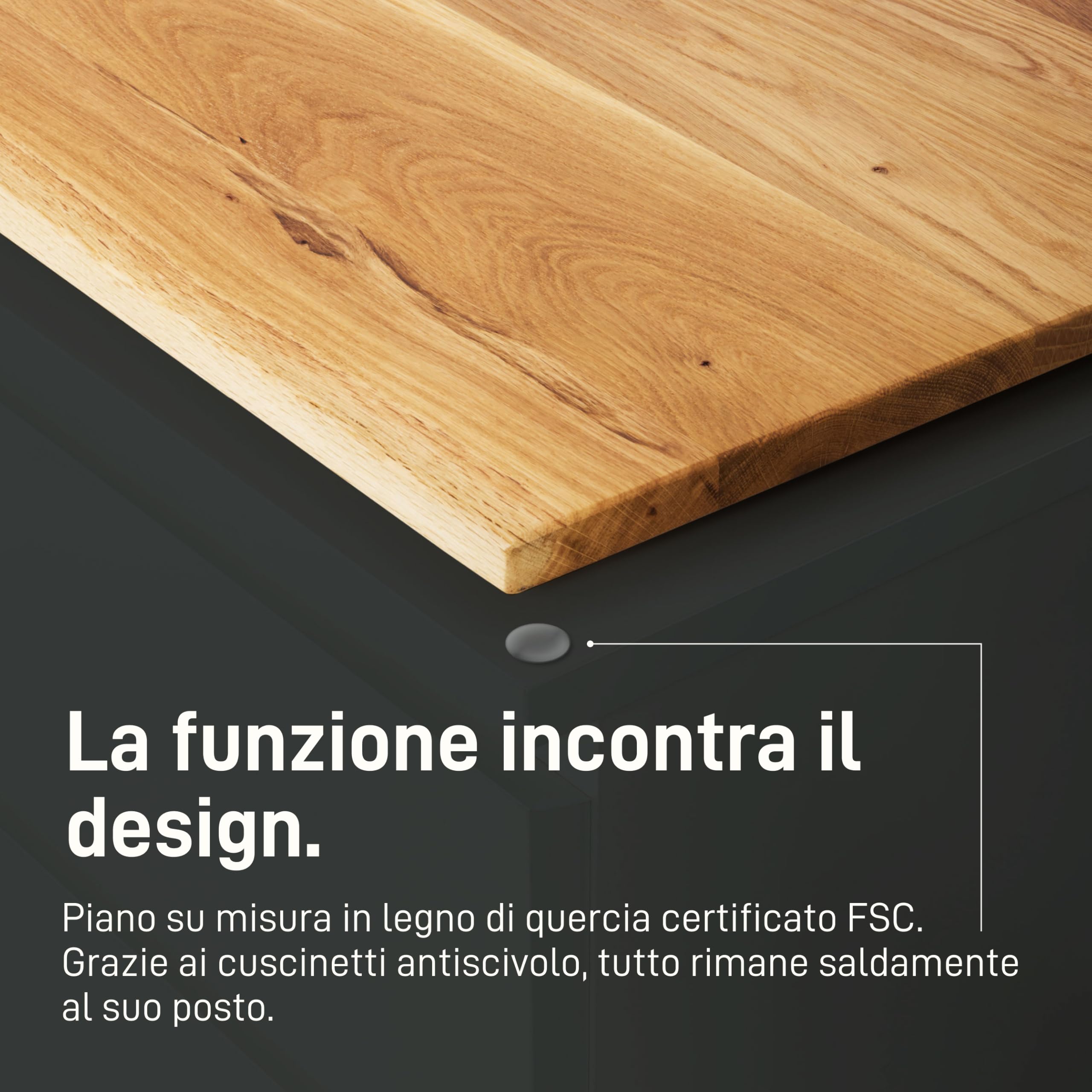 Natural Goods Berlin 1 pannello in legno di rovere Malm – I K E A Upcycling DIY – Cuscino Malm spessore 2 cm su misura con funzione antiscivolo – Pannello in legno di rovere massiccio – Piastra 160 x