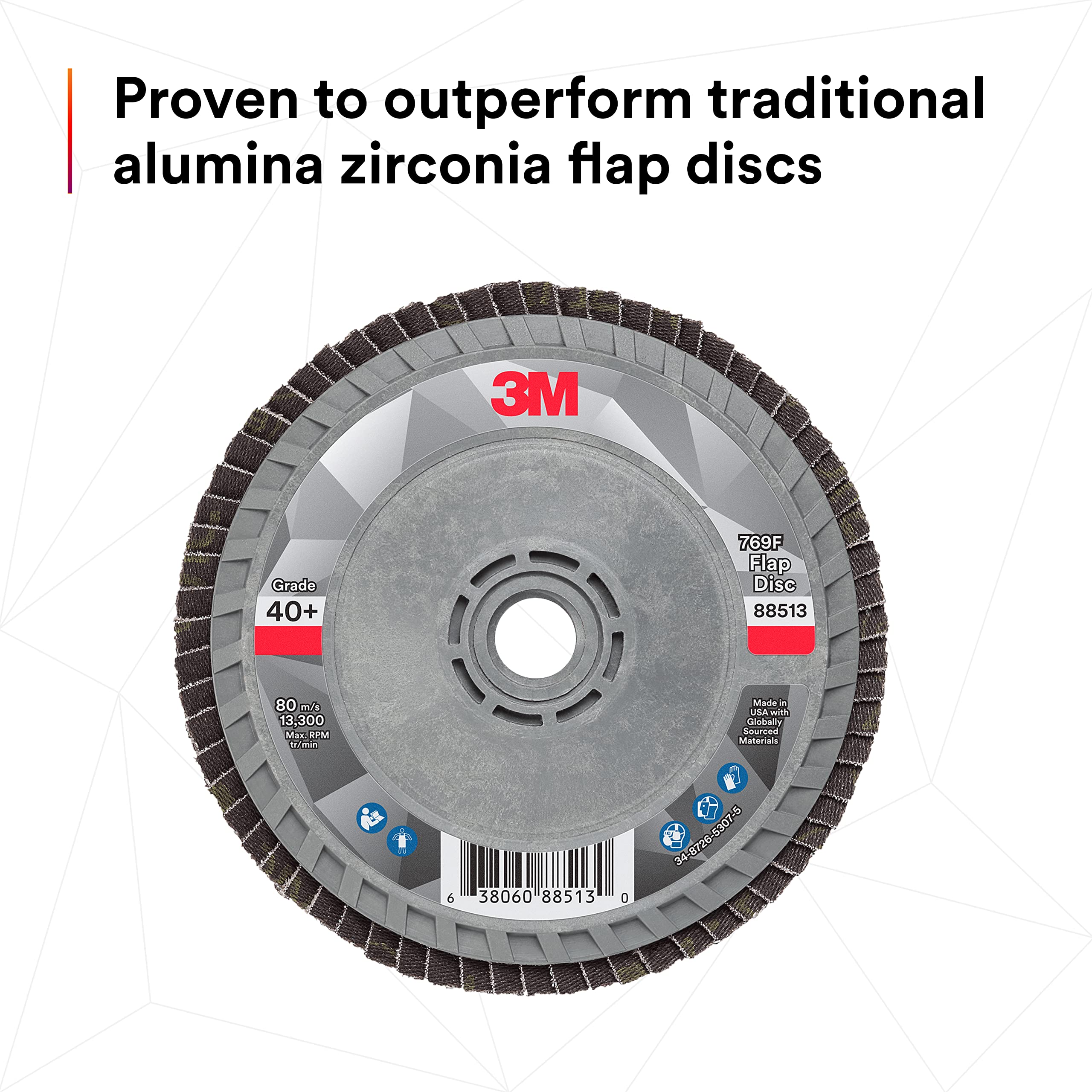 3M Disco lamellare 769F, 40+ YF-Weight, cambio rapido T29, 4-1/2" x 5/8"-11
