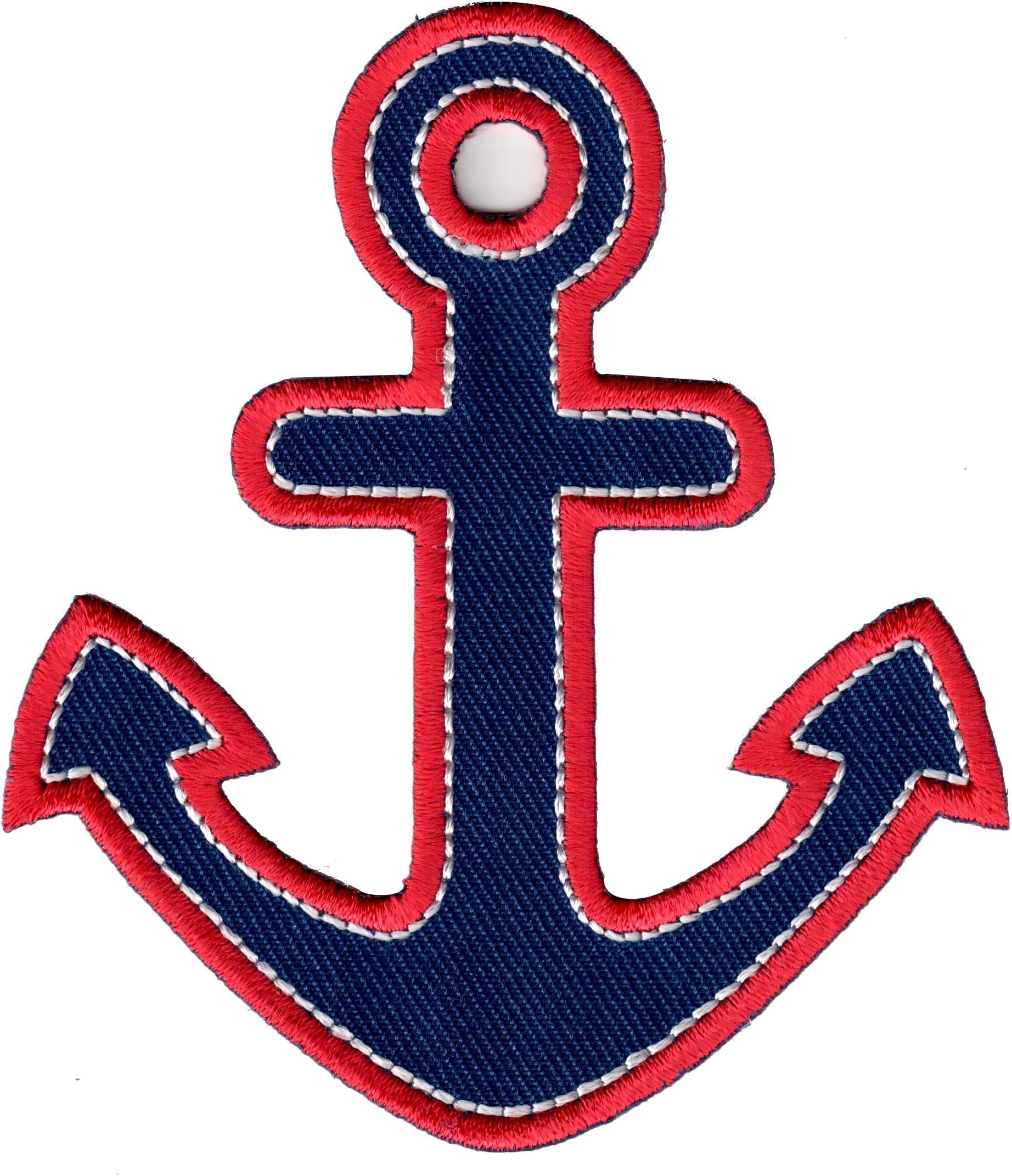 Anchor Iron-On Patch - Premium Embroidered, Washable - 3.5" x 3" - Durable Applique for Jackets & Backpacks
