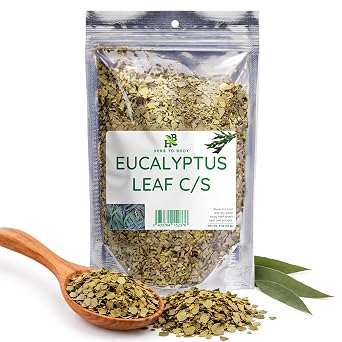 Herb To Body Eucalyptus Leaf C/S - Cut & Sifted Dried Eucalyptus Leaves for Tea, Herbal Tea, Infusions, and Traditional Preparation, Resealable Pouch, 4oz