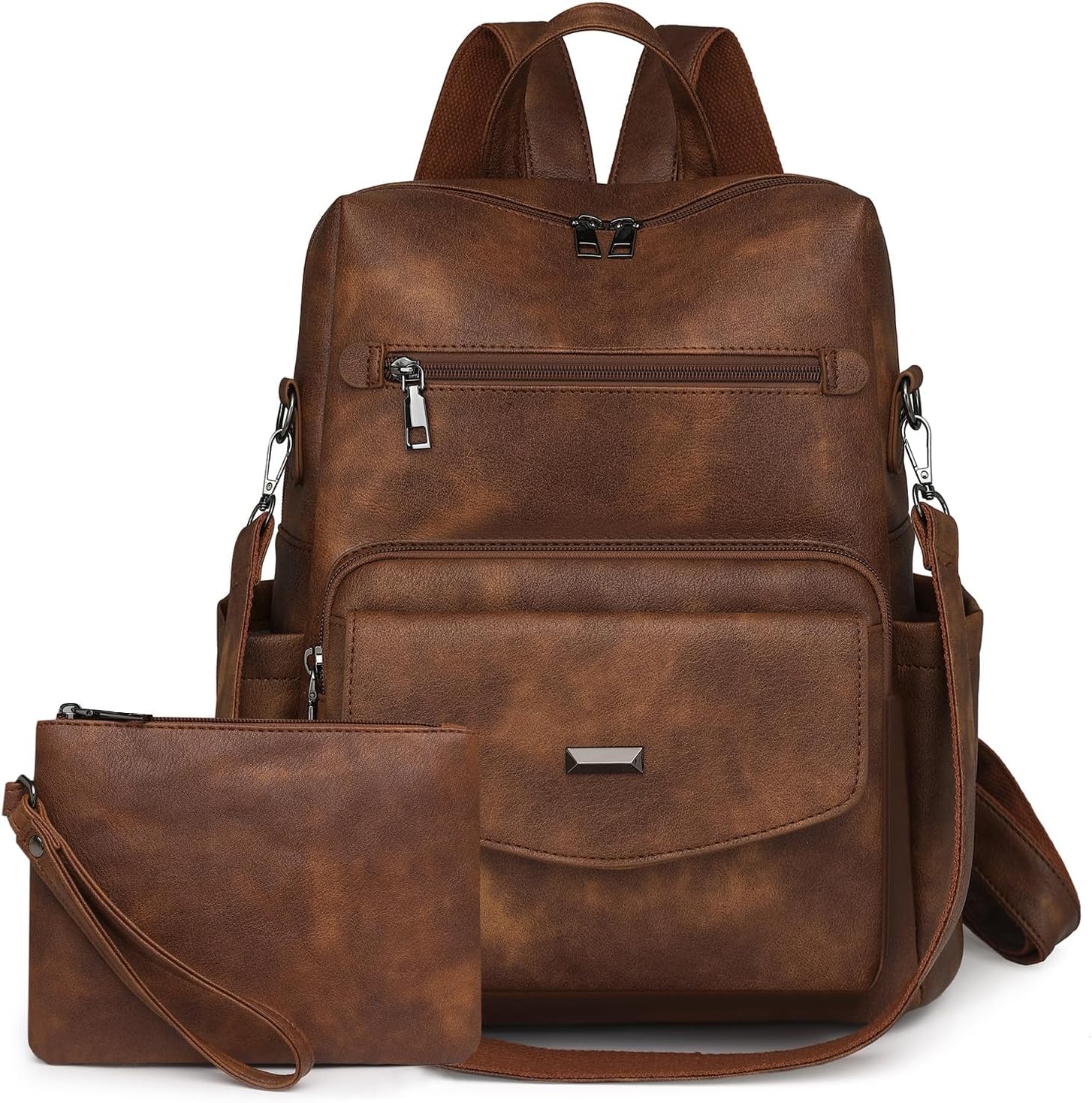 YALIZHNA Womens Backpack Purse Fashion Pu Leather Anti-theft Large Travel Backpack Ladies Shoulder Bags Satchel Handbag