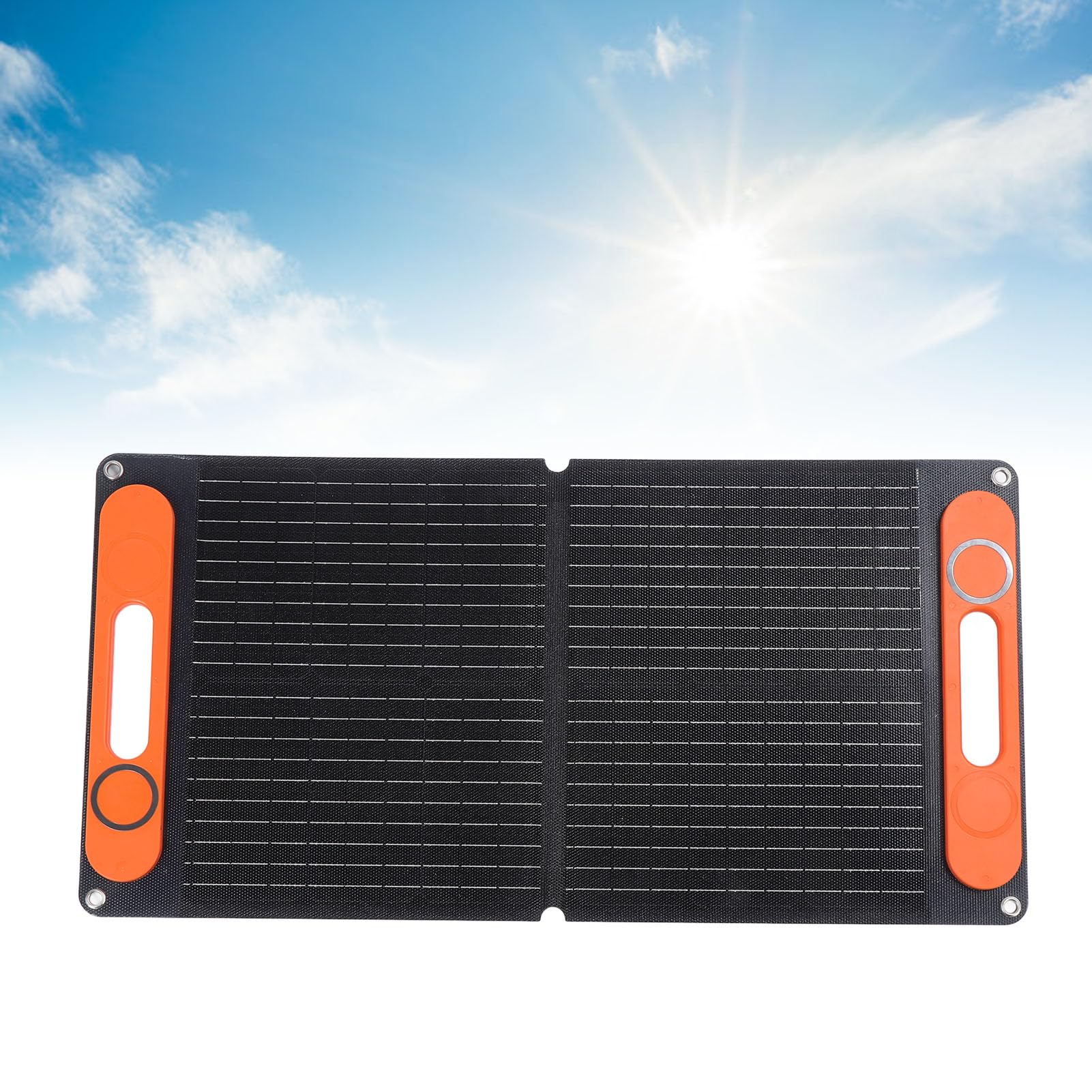 Pannello solare portatile da 80 W, caricatore solare monocristallino pieghevole da 80 W doppio USB 12 VDC per campeggio, kit pannello solare caricabatterie da auto pannello solare con clip a batteria