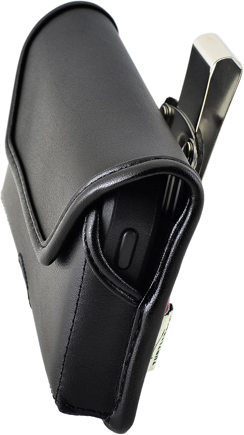 Turtleback Wallet Case for iPhone 8, 7, 6, 5, SE Smartphone Wallet Credit Card Pocket Case Belt Clip Holster Small Case Holder D Ring Rotating Metal Belt Clip Black Leather Horizontal