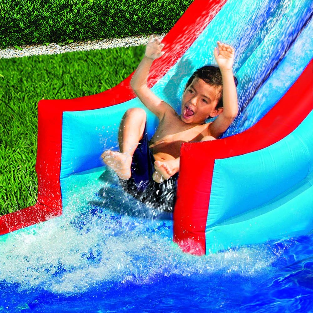 Banzai BAN-35076 Slide N Soak Splash Park Inflatable Outdoor Kids Water Park Play Center with Slides, Pool, and Air Blower Motor : Toys & Games