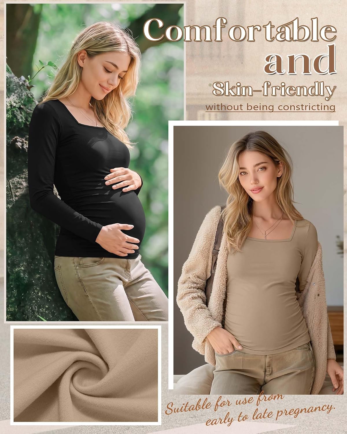 3 Pack Womens Maternity Long Sleeve Shirts