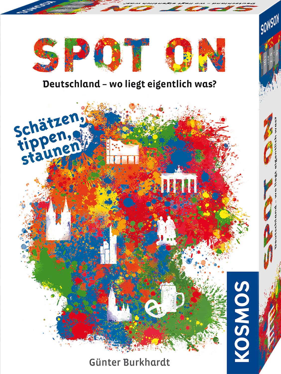KOSMOS 695187 Spot On - Deutschland - wo liegt eigentlich was? Rasantes Geografie-Spiel um Deutschlands Städte, für Kinder ab 10 Jahre, Jugendliche und Erwachsene
