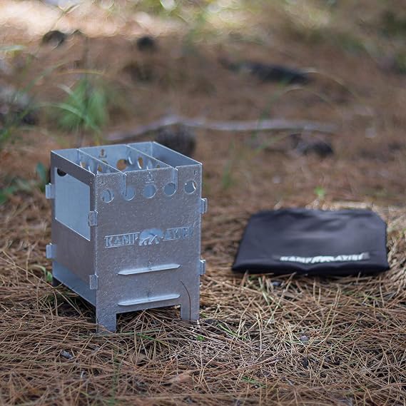 Camping Bear® PyroEco™ Fire Box: Metal Camping Stove with Practical and Foldable Bag