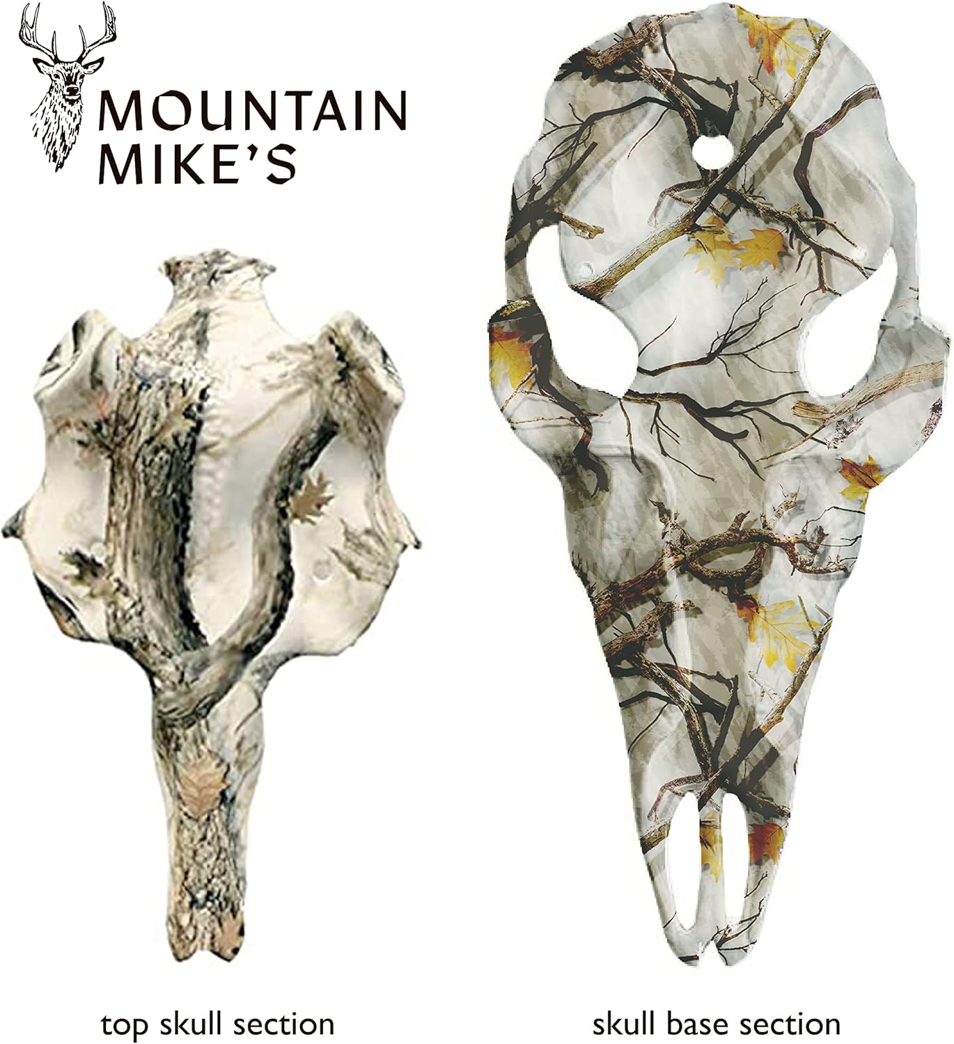 Mountain Mike's Reproductions Skull Master Antler Mounting Kit, Snow Camo Dipped