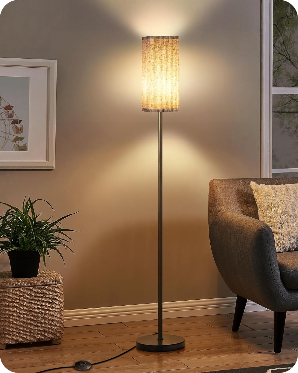 GOEBLESON floor lamp with its foot switch visible on the floor.