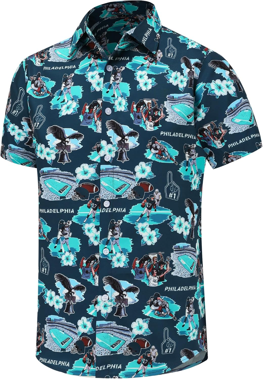 Men's Hawaiian Shirts Short Sleeve Casual Button Down Floral Summer Tropical Beach Football Hawaiian Shirts for Men