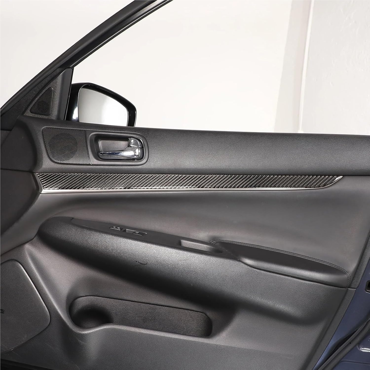 Soft Carbon Fiber Car Inner Door Trim Strip Panel Trim Stickers Compatible for Infiniti G25 G35 G37 2007-2013 Car Accessories