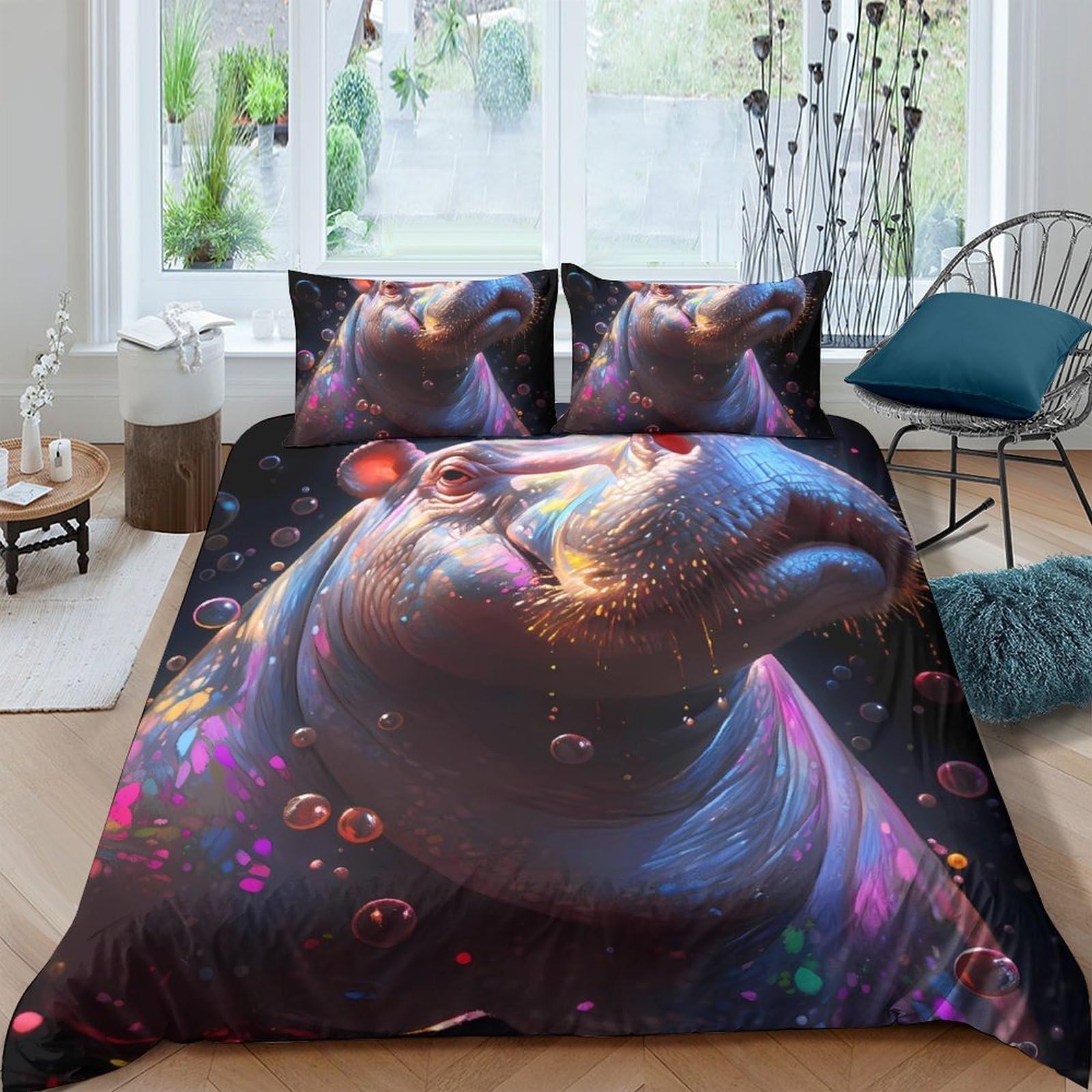 Ctjqhvkz Style-3 3D Printed Fantasy Cat Fitted Sheet Microfiber Soft Black Neon Bed Cover For Bedroom Dorm Mattress Protection Decor Single（135X200cm）