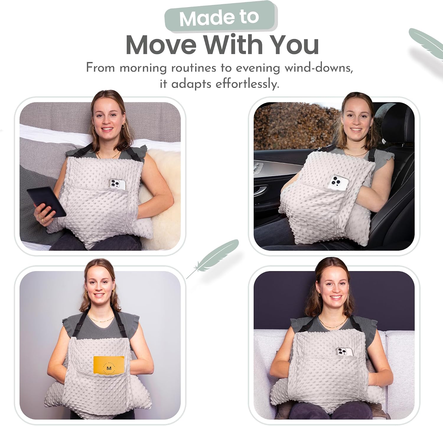 MOYOAMA Hysterectomy Pillow Post Surgery – Form-Fit Support Shield with Secure Straps, 2 Pockets, & Cozy Muff – After Hysterectomy Recovery Must-Haves, Post-Op C-Section Pillow Post Surgery Gifts