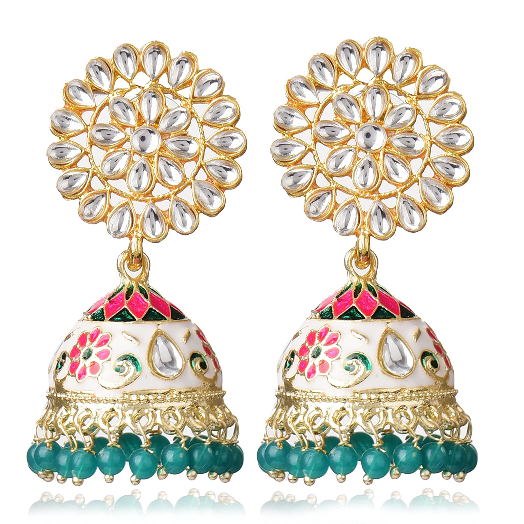 ETHONICA Earrings for Women, Kundan Meenakari Jhumki Earring for Girls, Light-weight All Occasions (B093BHXZ85) Amazon Price History, Amazon Price Tracker