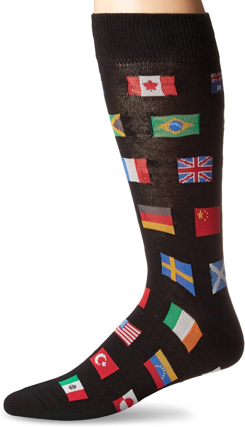 Socksmith Flags of The World Black One Size Clothing