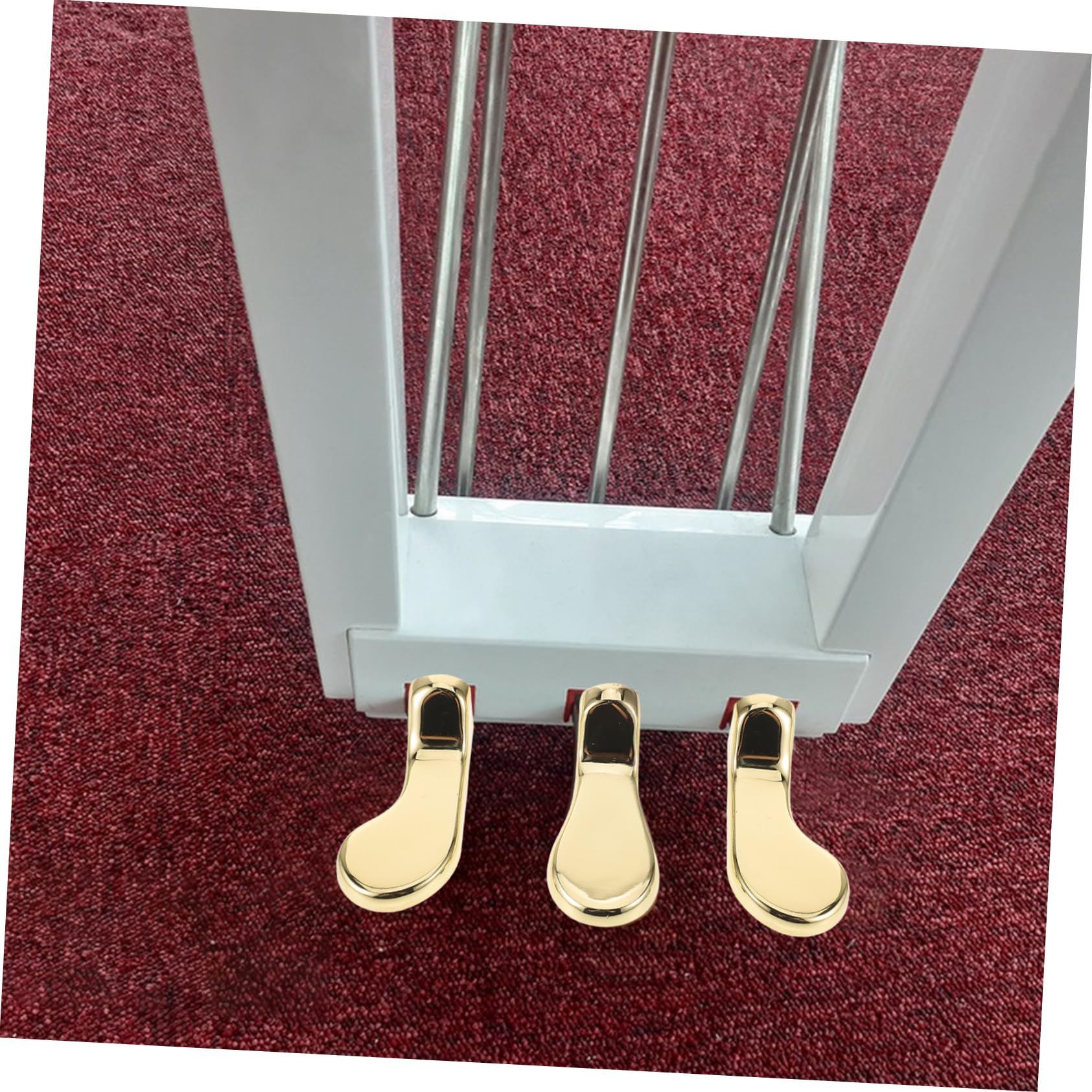 Pedal de Piano Vertical Dorado de Metal Doble Orificio, 3 Piezas | Accesorio de Sustain, Compatibilidad, Diseño Elegante para Músicos Profesionales