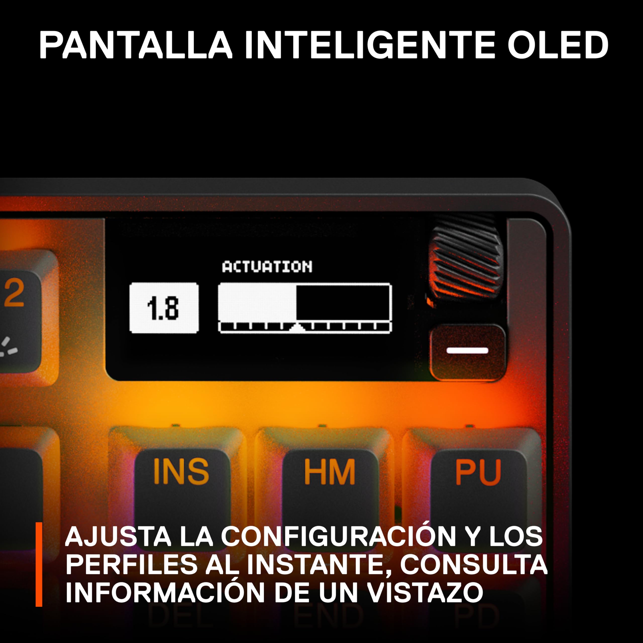 SteelSeries Apex Pro TKL (2023) - Teclado gaming HyperMagnetic – El más rápido del mundo - Accionamiento ajustable - Esports TKL - RGB - Teclas PBT - USB-C - Teclado inglesa (QWERTY) — view 7