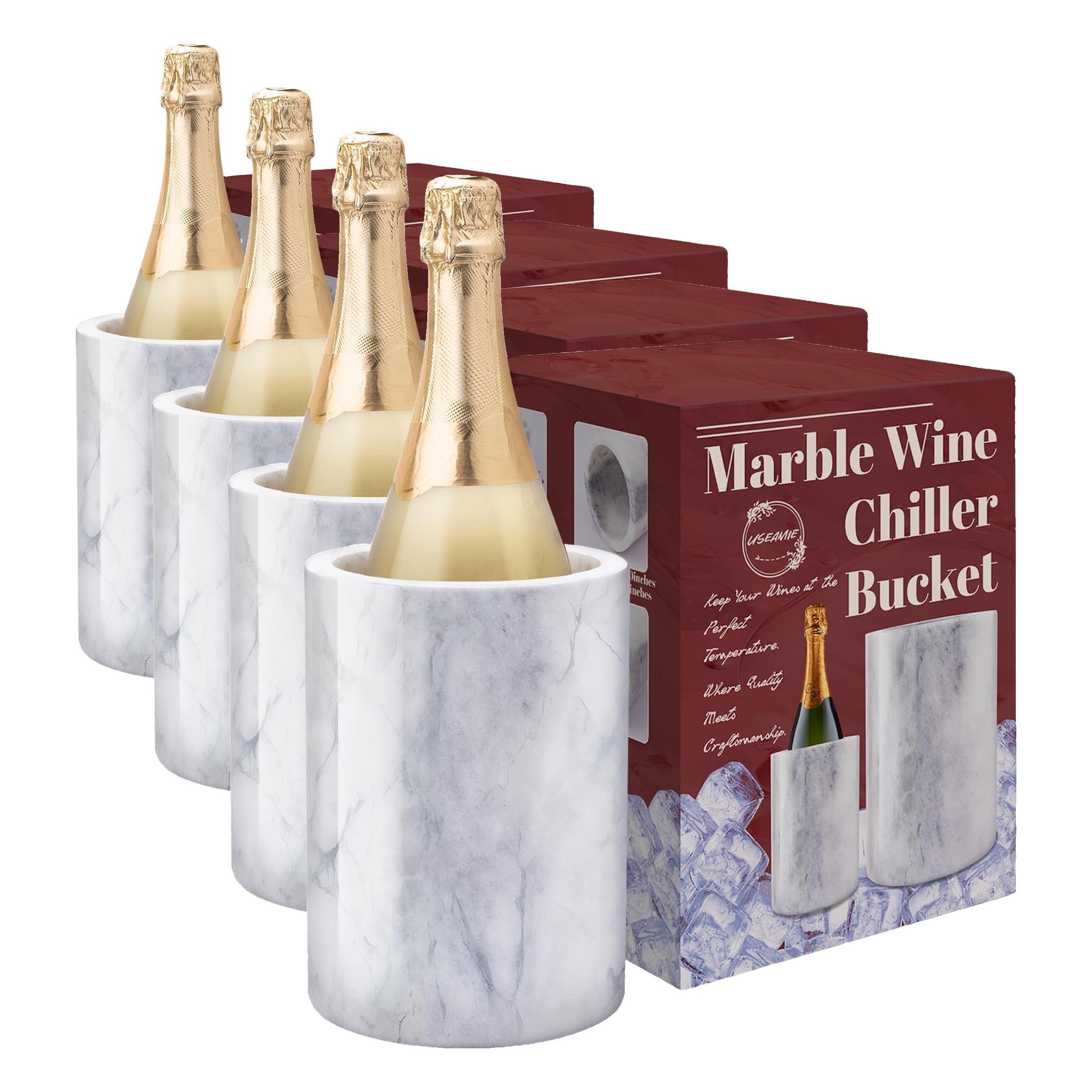 Marble Wine Bottle Chiller Bucket, Marble Wine and Champagne Cooler Chiller, Keep Wine and Beverages Cold, Ideal Gift for Wine Lovers, Holds Any 750ml Bottle — Amazon image 10