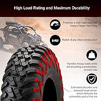 Vista 5 de Tusk Terrabite - Juego de 4 neumáticos UTV/ATV – 27x9-12 delanteros y 27x11-12 traseros – Construcción radial nominal de 8 capas, banda de rodadura