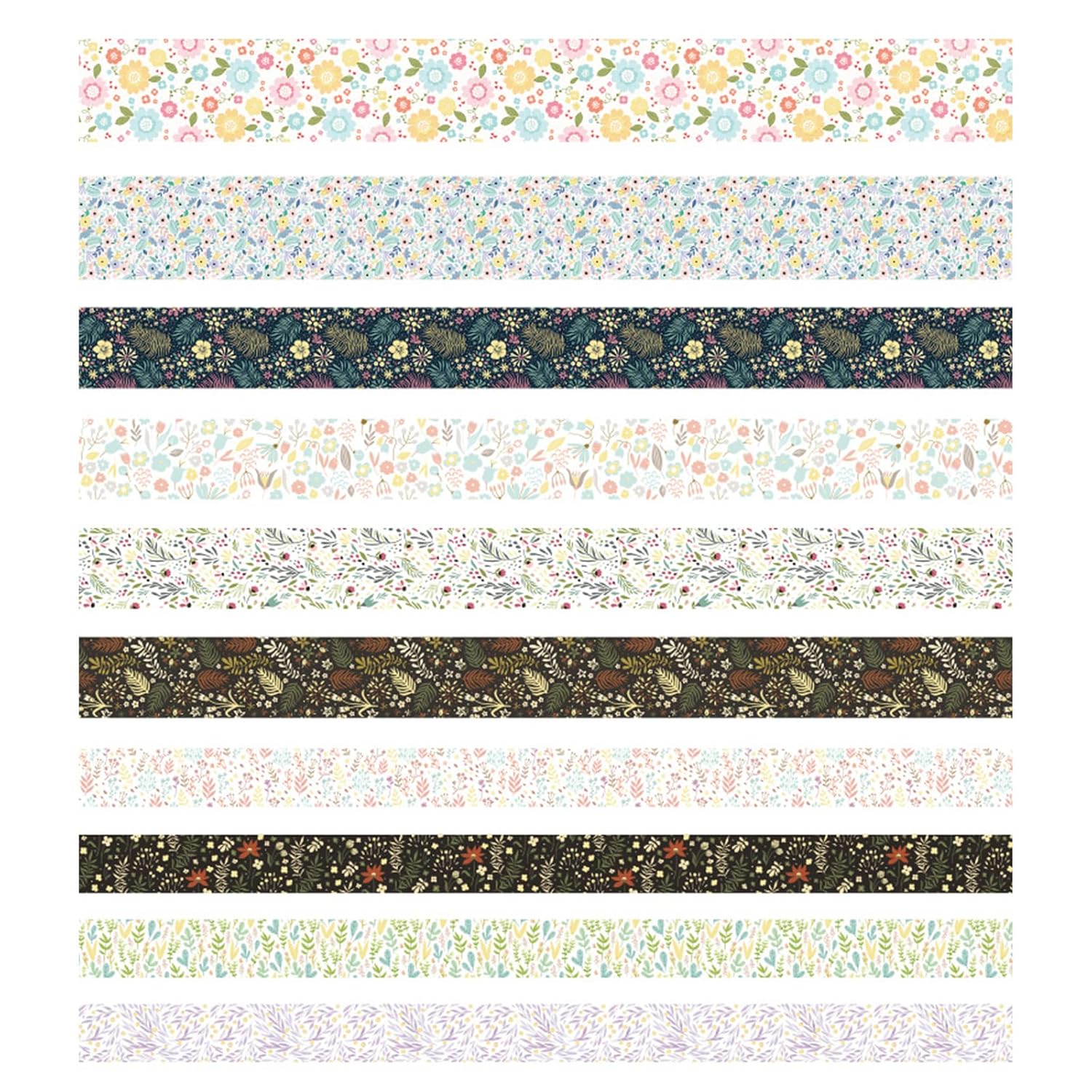 Creative Washi Tape Set 10 Rolls Gold Foil Print Decorative Masking Tapes for Arts, DIY Crafts, Journals, Planners, Scrapbook, Wrapping (Garden Maze) image 4