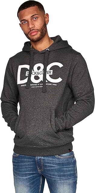 Duck and Cover Mens Casual Hoodie Classic Graphic Hooded Jumper Long Sleeve Sweatshirt