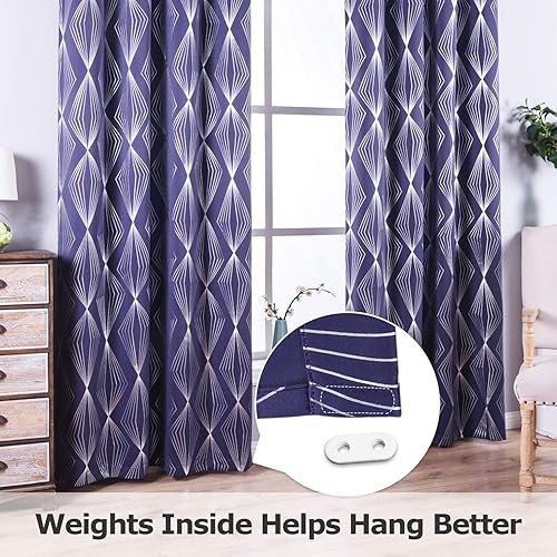 Miniatura 2 de Anjee - Cortinas opacas con estampado de diamantes