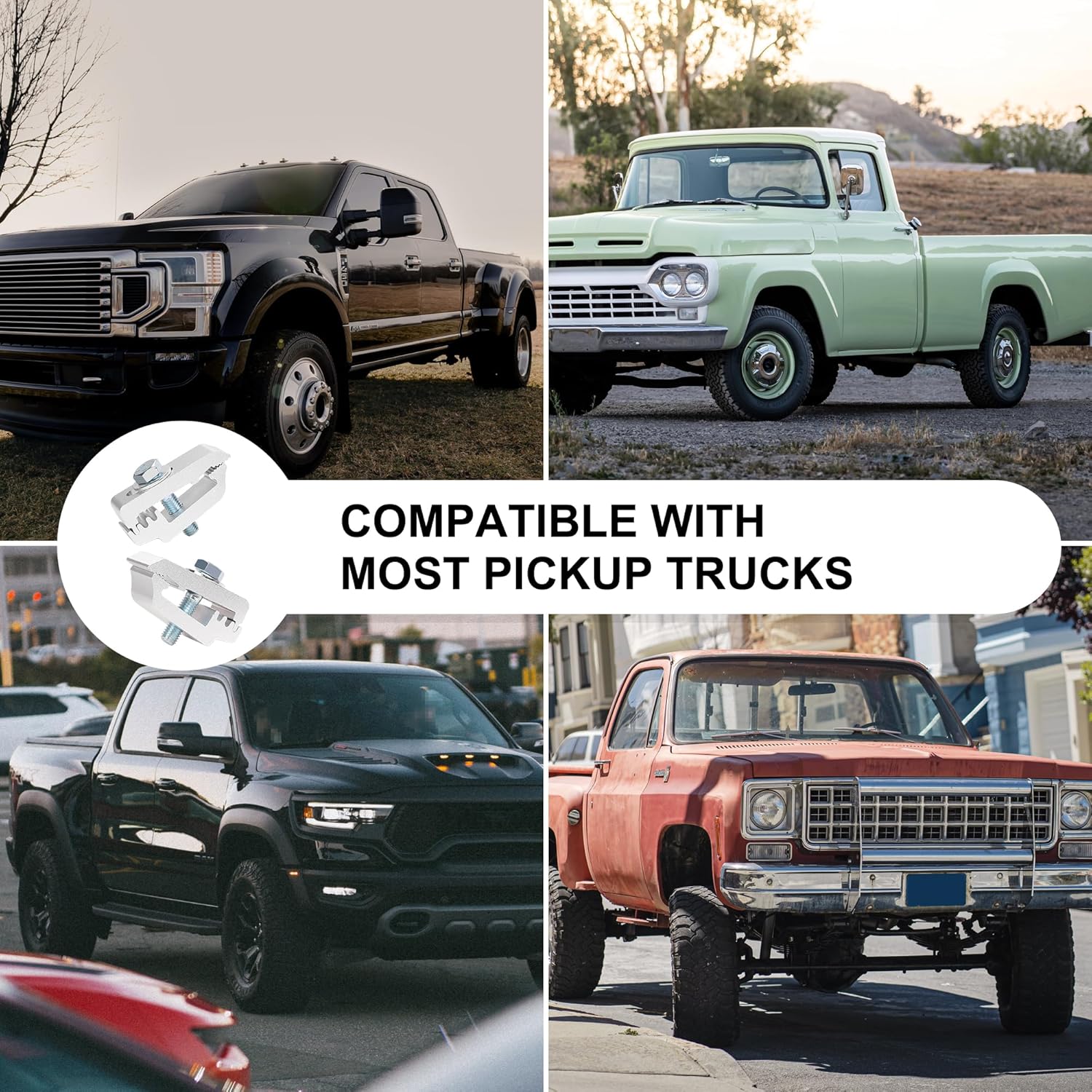 Hromee Mounting Clamps Low Pro for Truck Topper Cover, Cap, Camper and Aluminum Replacement Clamp Assembly for Edge Tonneau Covers 6 Pack