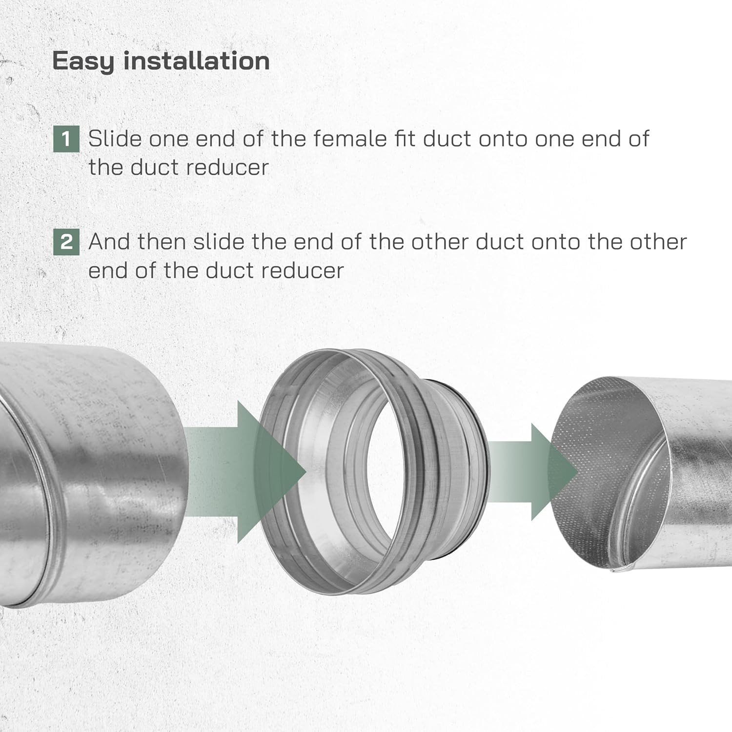 Vent Systems 10" Inch to 8" Inch Galvanized Steel Duct Reducer - Duct Pipe Adapter - Exhaust, Intake Air Ducting Connector, Increaser, Reducer, Cone - HVAC Heating/Cooling Ventilation System Fitting