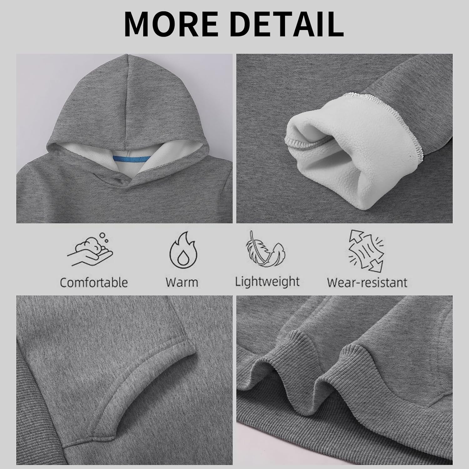 Kids Fleece Hoodie Toddler Pullover Hooded Sweatshirt Casual Long Sleeve Warm Hoodie for Boys and Girls(2-14 Years) - Image 3