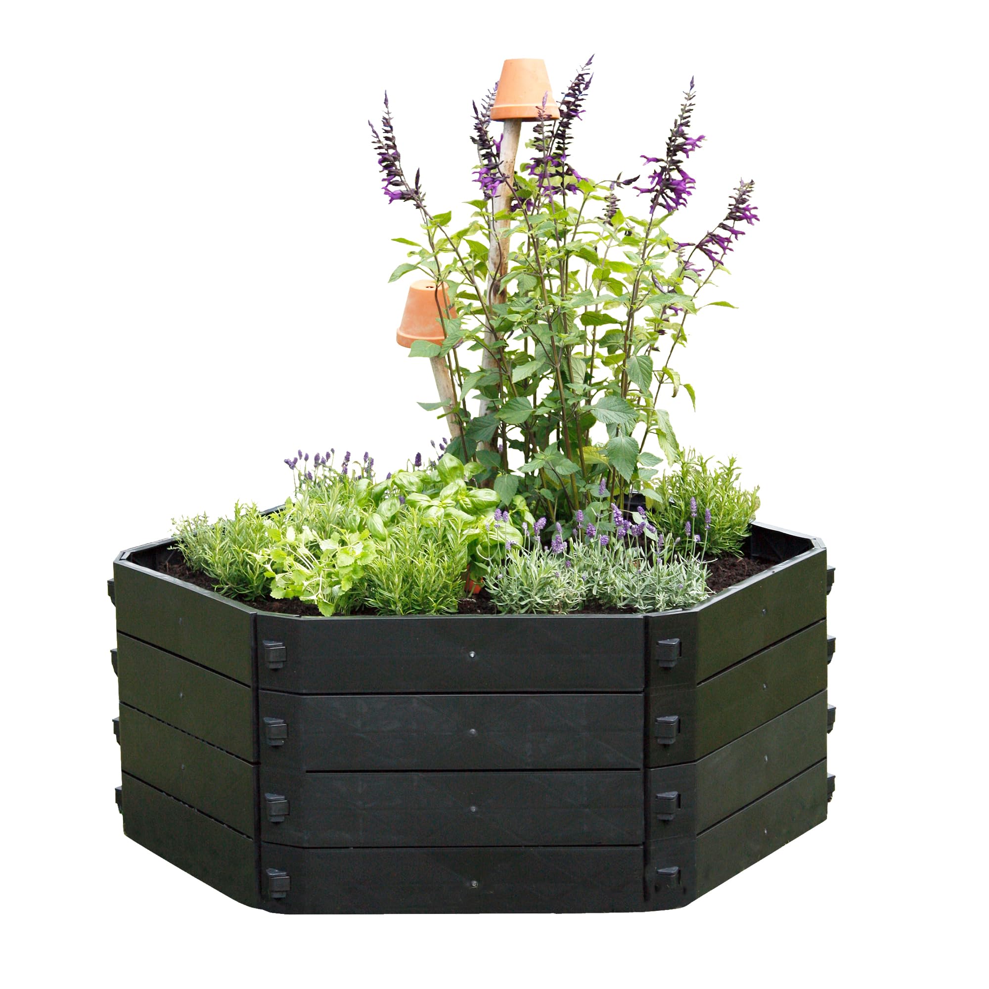 NYVI Gartenkomposter/Hochbeet NYVIGreen Grundvariante 550 Liter - Schnellkomposter aus wetterfestem & recyceltem Kunststoff - auch als Blumenbeet - Pflegeleicht, Steckmontage ohne Werkzeug