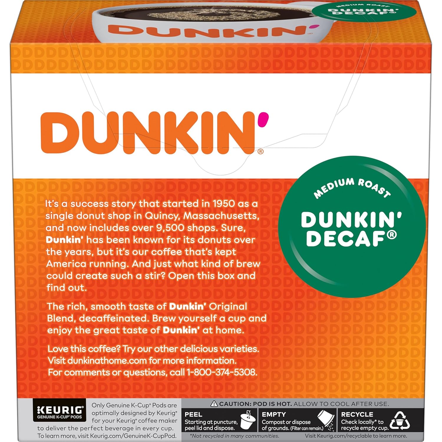 Dunkin' Decaf Original Blend, 32 Keurig K-Cup Pods