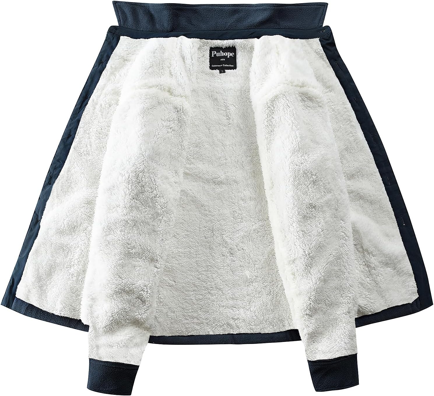 Men's Polar Fleece Warm Sherpa Lined Shirt Jacket for Men Thick Button Down Jacket with Multi Pockets - Image 3