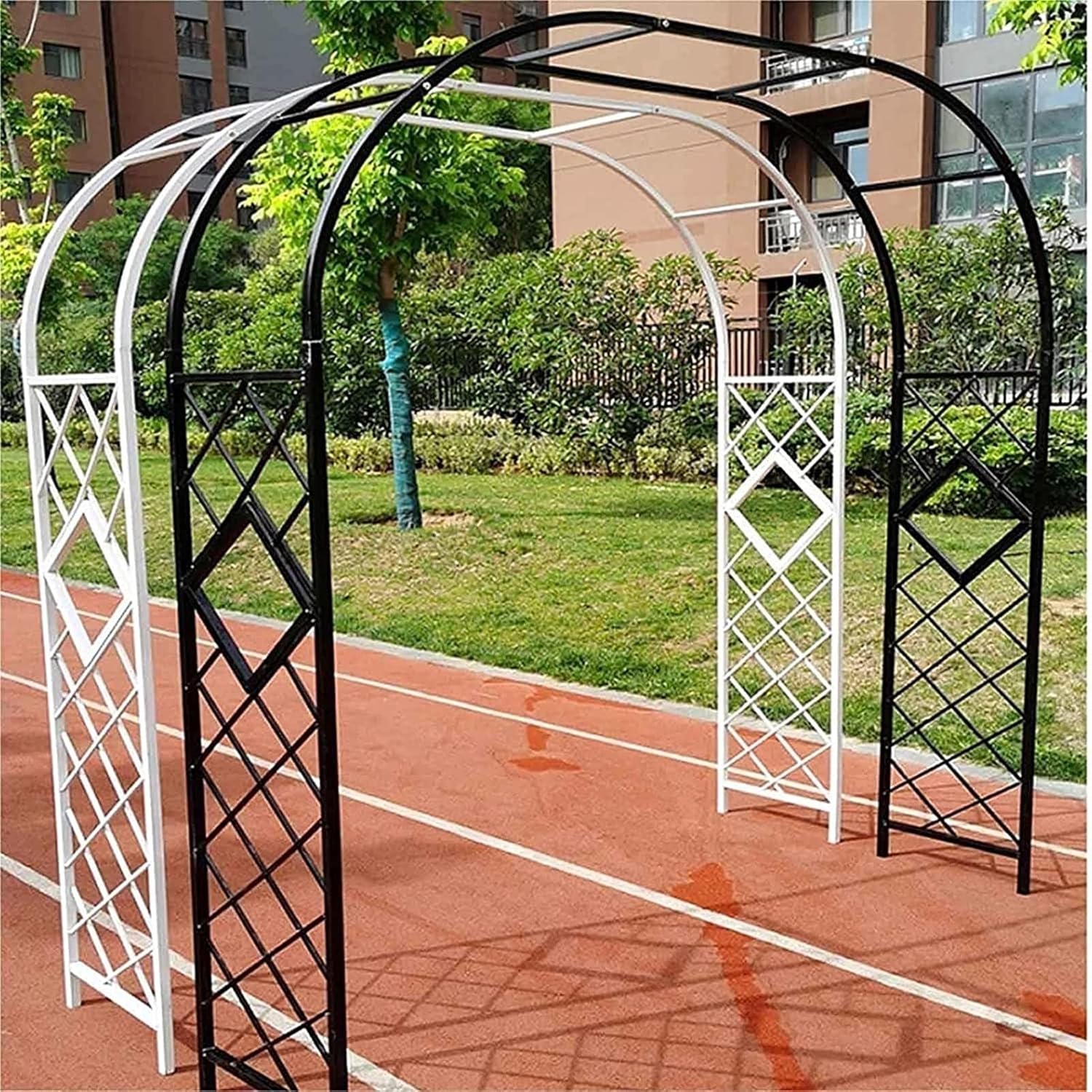 IBOWZ Garden Arch Trellis Heavy Duty Rose Arches Arbor,Support Archway with Base Strong Tubular Arbor for Outdoor Garden Lawn Backyard Patio,Wedding