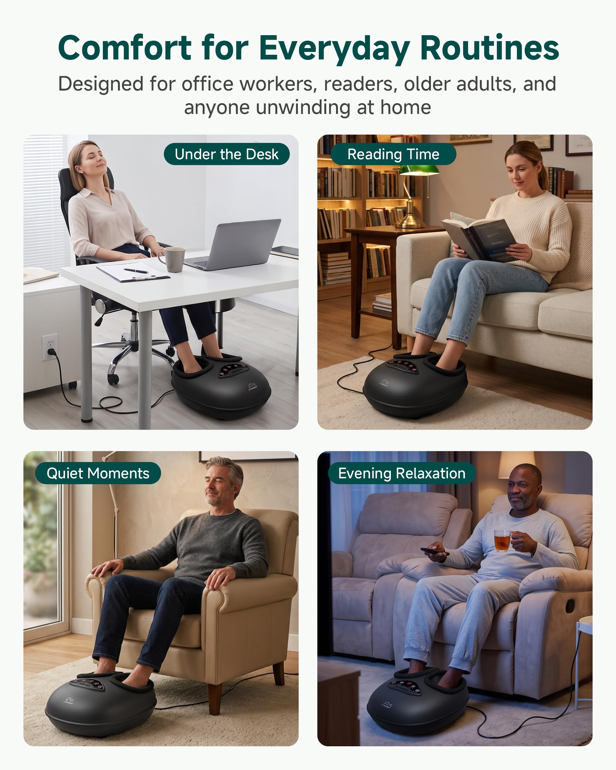 Snailax Shiatsu-Fußmassagegerät für Plantarfasziitis, tiefes Kneten, Kompression, Vibration, Geschenk für Männer und Frauen, passend für Größe bis zu 35,6 cm