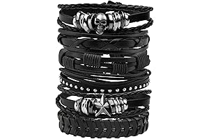 Gothic Jewelry - 6Pcs Punk Leather Bracelets