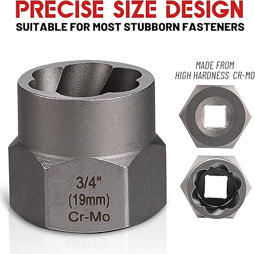 Vista 33 de Juego de 15 extractores de pernos, juego de extractor de pernos de 3/8 pulgadas, juego de extractor de tuercas extractoras de pernos pelados