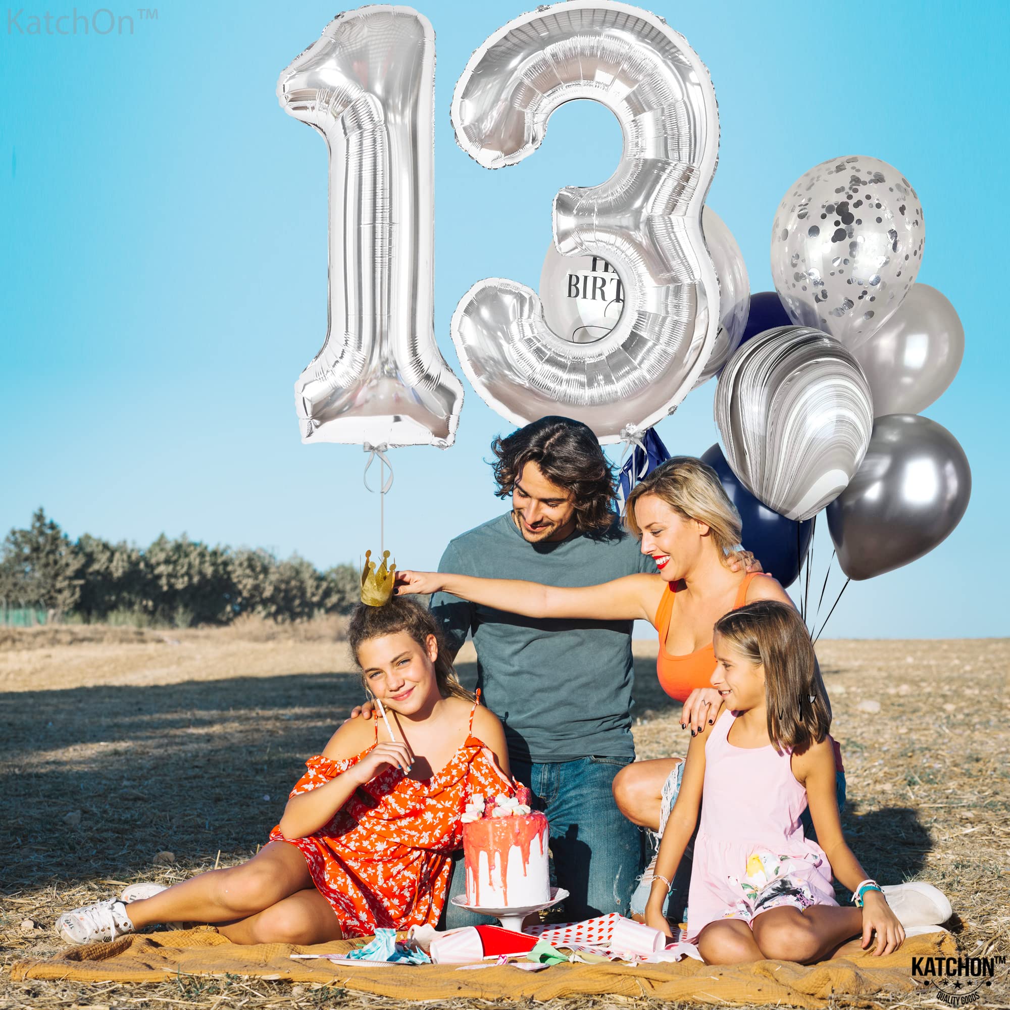 Amazon.com: KatchOn Big Silver 13 Balloon Numbers - 40 Inch | 13th