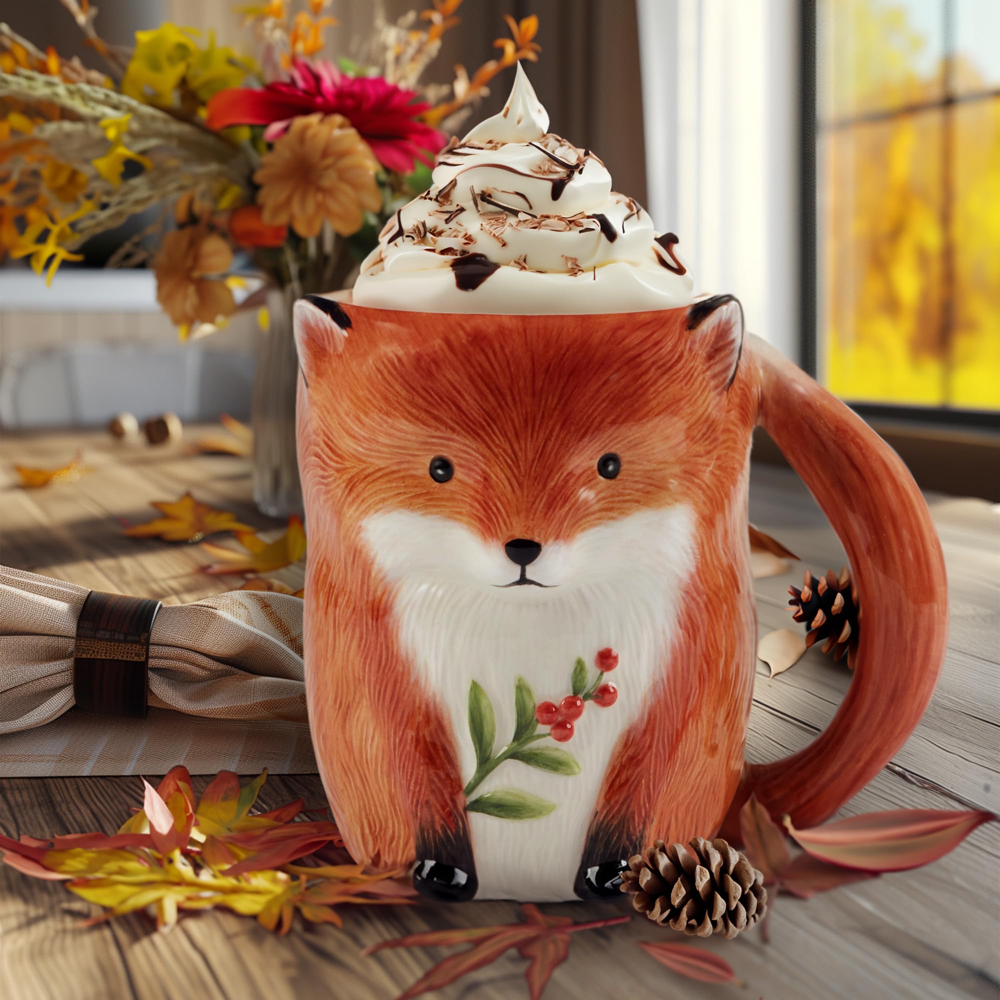 ペットカート 赤と白のコンビネーション Amazon.com | Woodland Critters 18 oz. Ceramic Mugs, Set of 4