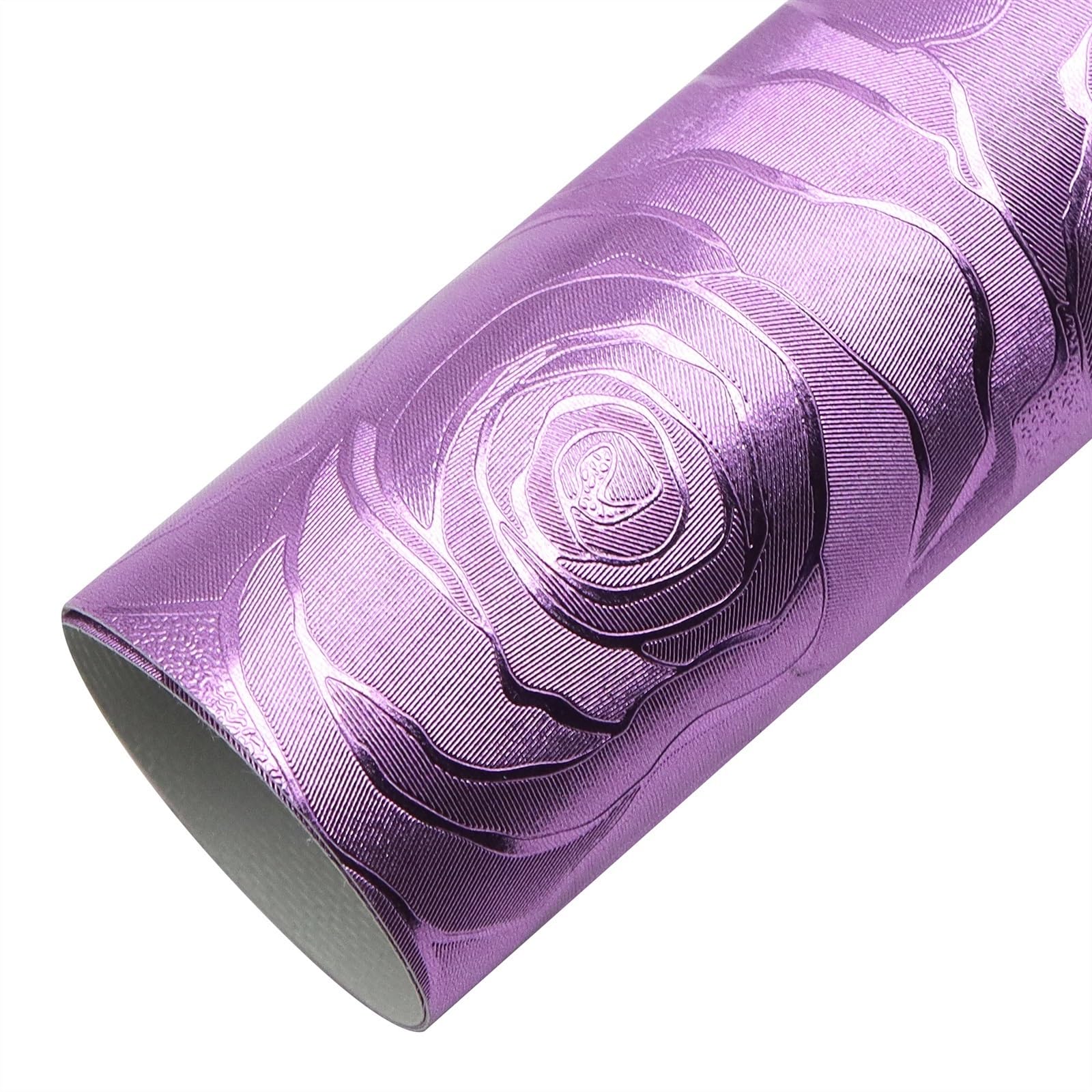 JMORCO Faux Leather Sheets 20 * 33cm Or 50 * 140cm Glossy Rose Flowers Fabric Faux Leather Sheets Synthetic Leather Roll DIY Handbag Wallet Earring (Color : 8purple, Size : 20x33cm) — image 1