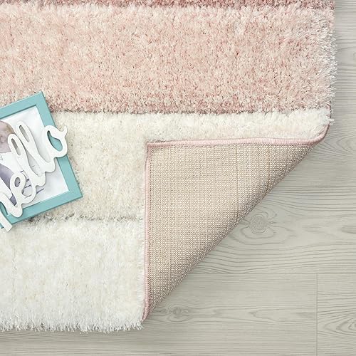 Miniatura 8 de LUXE WEAVERS Lantanas Collection 7072 - Alfombra geométrica moderna de 5 x 7 pulgadas, color rosa