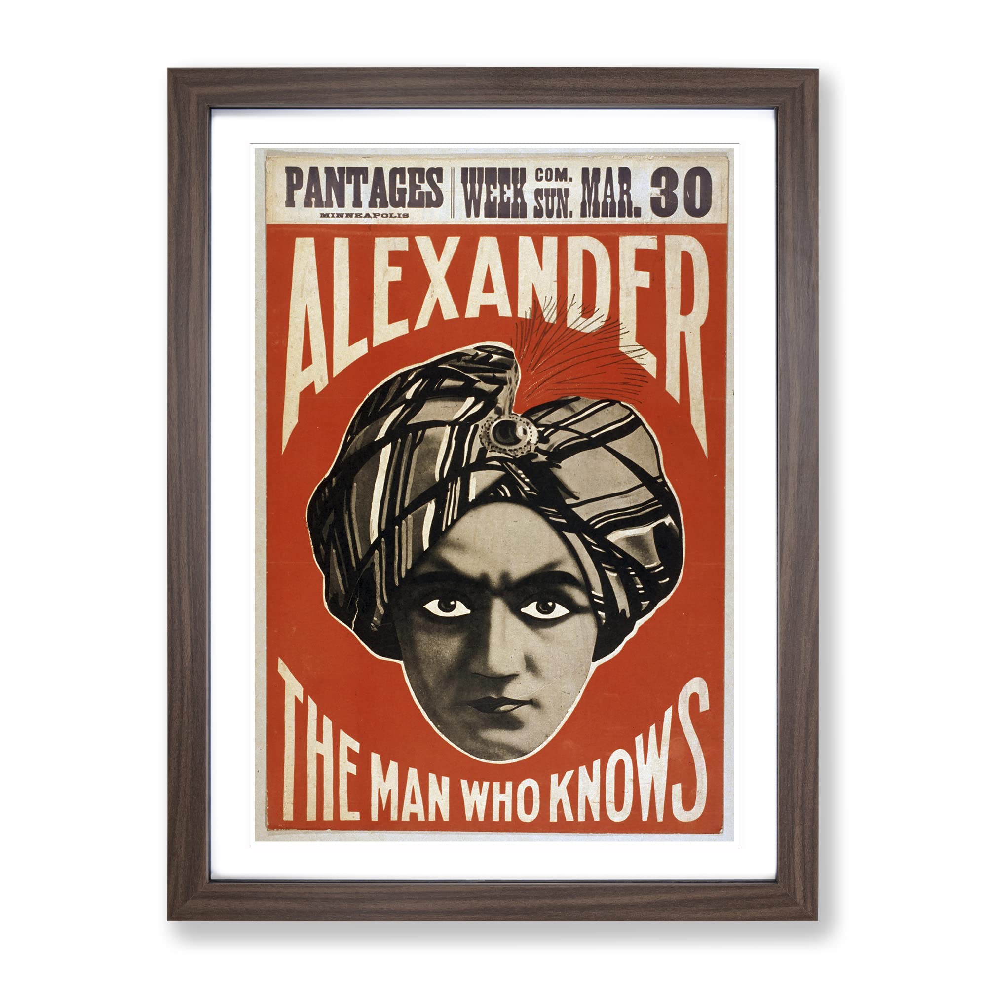 Vintage Circus Poster No.9 Vintage Framed Wall Art Print, Ready to Hang Picture for Living Room Bedroom Home Office Décor